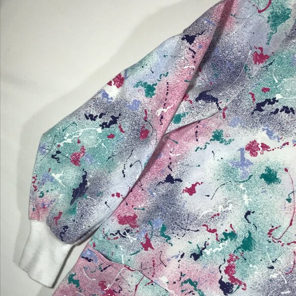 Sunshine Alley Adult Large Multicolor Long Sleeve Snap Button Scrub Jacket - Picture 3 of 10